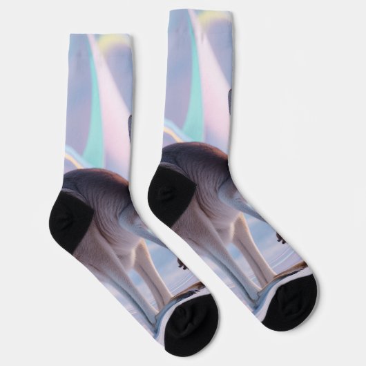 Australian Christmas Kangaroo – Santa Hat Holiday  ソックス (右)