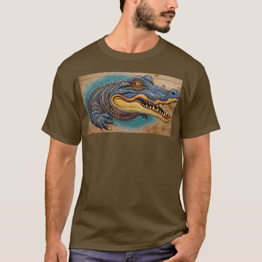 Australian Crocodile Art Design Tシャツ (正面)