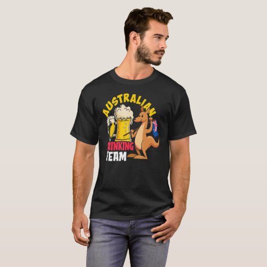 Australian Drinking Beer Team  Australia Day Tシャツ (正面フル)