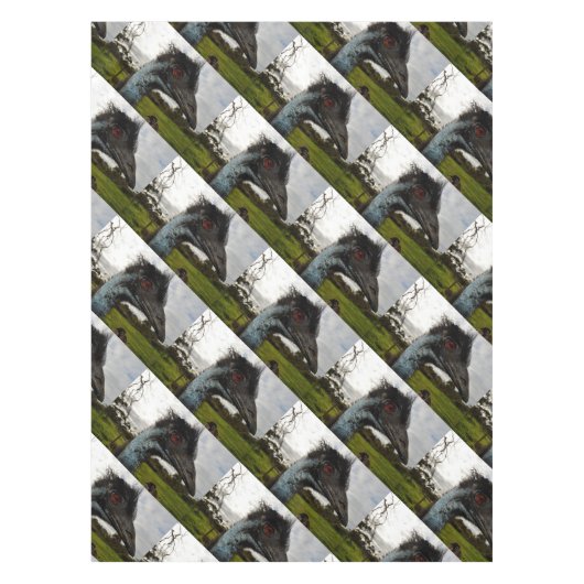 Australian Emuのキラキラした目 テーブルクロス (正面)