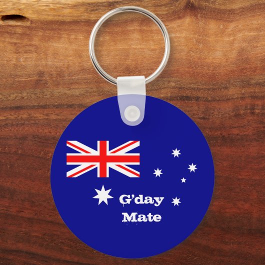 Australian Flag & G'day Mate greetings / Australia キーホルダー (正面)