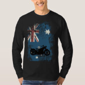 Australian Flag Motorcycle Biker Patriotic Distres Tシャツ (正面)