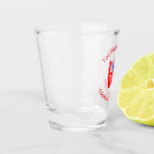 Australian Flag Red Letters LOVE Flag Personalized ショットグラス (左)