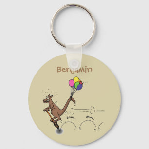 Australian humor kangaroo cartoon illustration キーホルダー
