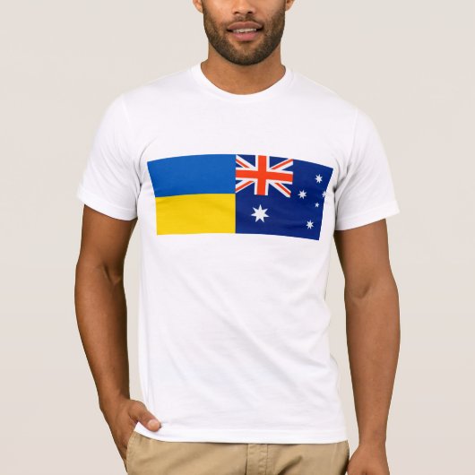 Australian I stand with Ukraine. AUS and UKR flags Tシャツ (正面)