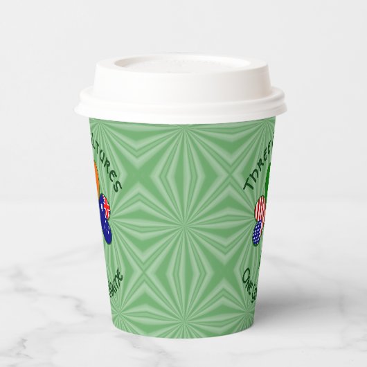 Australian Irish USA Shamrock Personalized Text 紙コップ (左)