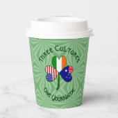 Australian Irish USA Shamrock Personalized Text 紙コップ (裏面)