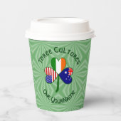 Australian Irish USA Shamrock Personalized Text 紙コップ (正面)