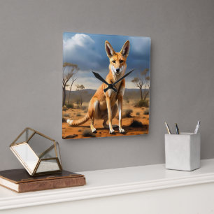 Australian Kangaringo(カンガルー・ディンゴ)、 スクエア壁時計