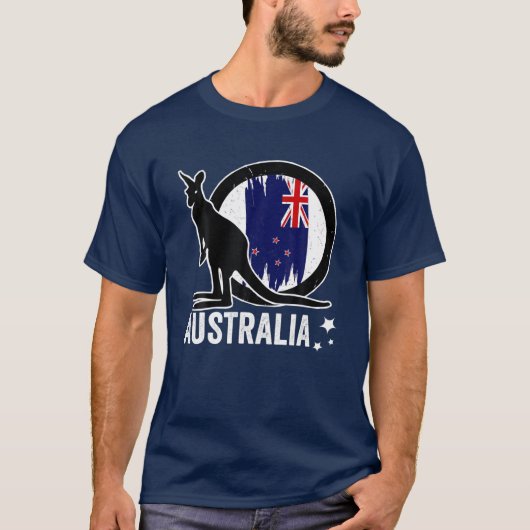 Australian Kangaroo、Amazing Australian Outback Ani Tシャツ (正面)