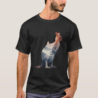 Australian Kangaroo Animal Art Portrait Wallaby Lo Tシャツ