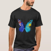Australian Kazakhstani Flag Butterfly Tシャツ (正面)