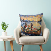 Australian Kelpie Christmas Boat Holiday クッション (椅子)