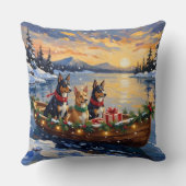 Australian Kelpie Christmas Boat Holiday クッション (裏面)