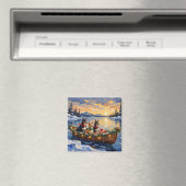 Australian Kelpie Christmas Boat Holiday マグネット (インサイチュ (食洗機))