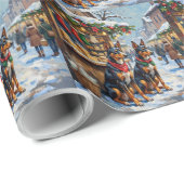 Australian Kelpie Christmas Market Stall Holiday ラッピングペーパー (ロールコーナー)