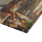 Australian Kelpie Cooking in Kitchen カッティングボード (角)