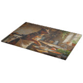 Australian Kelpie Cooking in Kitchen カッティングボード (角)