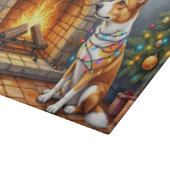 Australian Kelpie Fireplace with Christmas Lights カッティングボード (角)