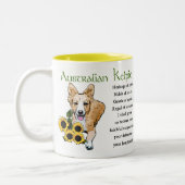 Australian Kelpie Gift、Australian Kelpie Gives ツートーンマグカップ (左)