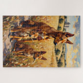 Australian Kelpie Golden Field Art ジグソーパズル (横)