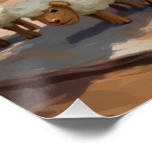 Australian Kelpie Herding Christmas Art ポスター (コーナー)