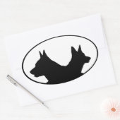 Australian Kelpie Sticker 楕円形シール (封筒)