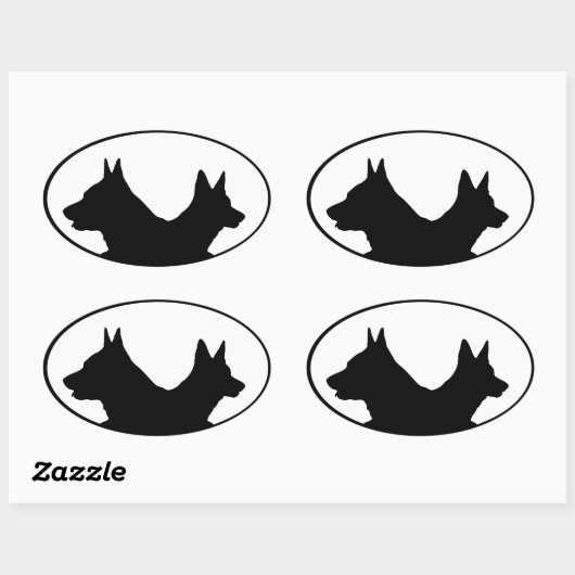 Australian Kelpie Sticker 楕円形シール (シート)