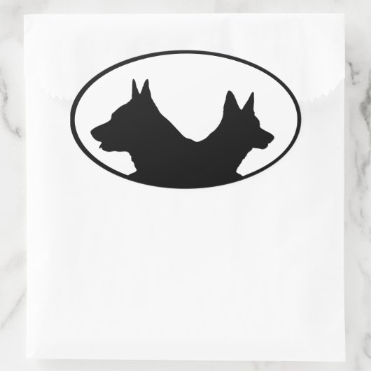 Australian Kelpie Sticker 楕円形シール (バッグ)