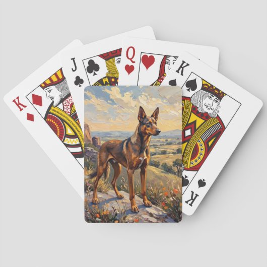 Australian Kelpie Sunset Hills Art トランプ (裏面)