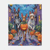 Australian Kelpie Trick-or-Treating Halloween  フリースブランケット (正面)