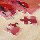 Australian Kelpie Valentine Dog Art with Hearts ジグソーパズル (側面)