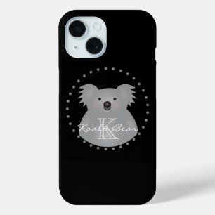Australian Koala Bear Cute Add Your Name Monogram iPhone 15ケース