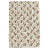 Australian Koalas, Kookaburras and Native Flora ミディアムペーパーバッグ (裏面)