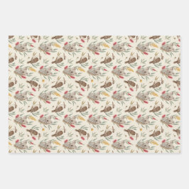 Australian Koalas, Kookaburras and Native Flora ラッピングペーパーシート