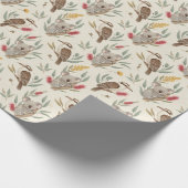 Australian Koalas, Kookaburras and Native Flora ラッピングペーパー (角)