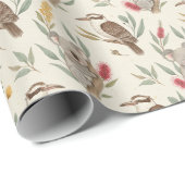 Australian Koalas, Kookaburras and Native Flora ラッピングペーパー (ロールコーナー)