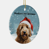 Australian Labradoodle Holiday セラミックオーナメント (右)