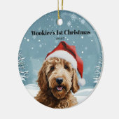 Australian Labradoodle Holiday セラミックオーナメント (左)