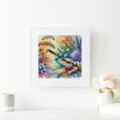 Australian Lizard 210824AREF144 - Watercolor スクエア壁時計 (ホーム)