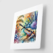 Australian Lizard 210824AREF144 - Watercolor スクエア壁時計 (傾斜)