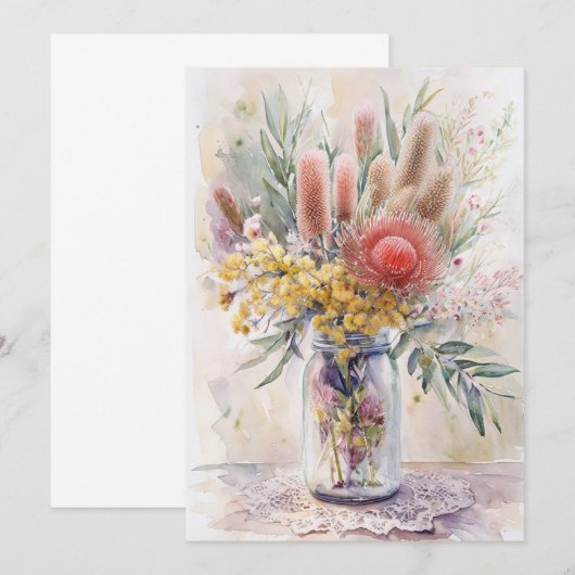 Australian Native Florals, Birthdays, サンキューカード (正面/裏面)