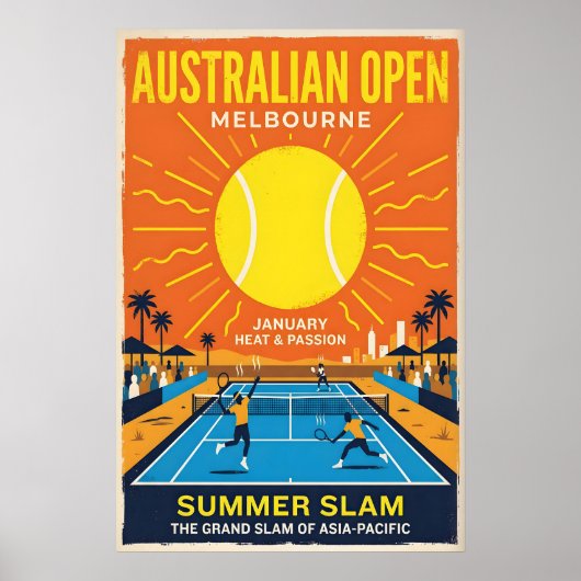 Australian Open Tennis Poster Summer Slam, Bold ポスター (正面)