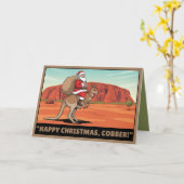 Australian Santa Christmas カード (黄色い花)