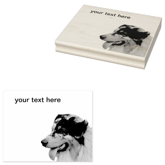 Australian Shepherd ラバースタンプ (押印)
