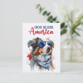 Australian Shepherd, 神の祝福アメリカ ポストカード (スタンド正面)
