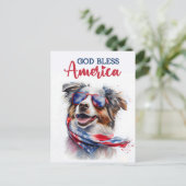Australian Shepherd, 神の祝福アメリカ ポストカード (スタンド正面)
