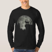 Australian Shepherd And Moon Halloween Tシャツ (正面)