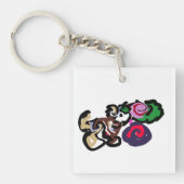 Australian shepherd and roses joy キーホルダー (正面)