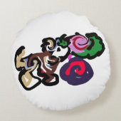 Australian shepherd and roses joy ラウンドクッション (裏面)